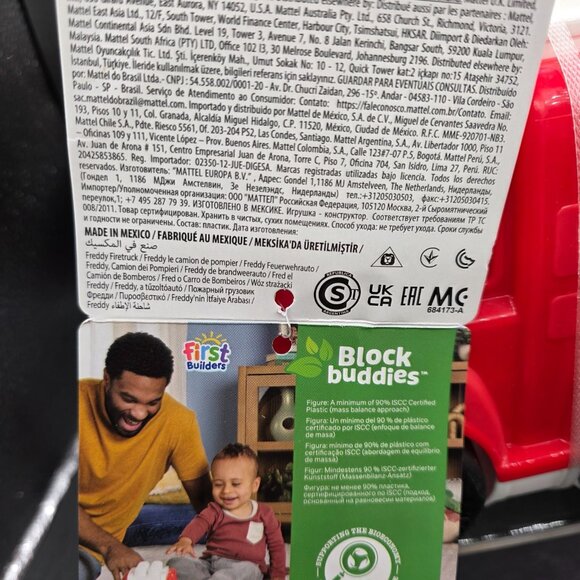 Mega Bloks Block Buddies Freddy Firetruck Toy 6 Pieces Age 1+ FSC Eco-Friendly P - Picture 8 of 9